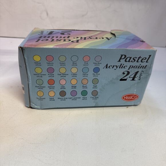 Pastel Acrylic Paint Set with 12 Brushes, 24 Pastel Colors (59Ml, 2Oz) Art Craft - Picture 2 of 6